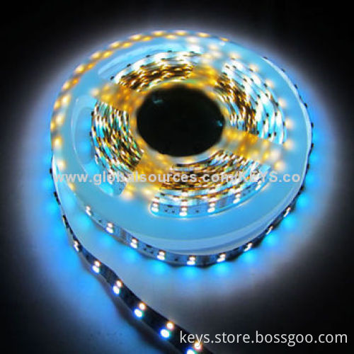 Double Row 60pcs 5050RGB With 60pcs3528 White 120-LED/Meter LED Flexible Strip, Waterproof